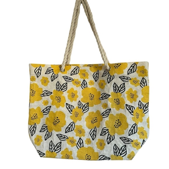 VERA NEUMANN CANVAS YELLOW FLOWER TOTE - Picture 2 of 14